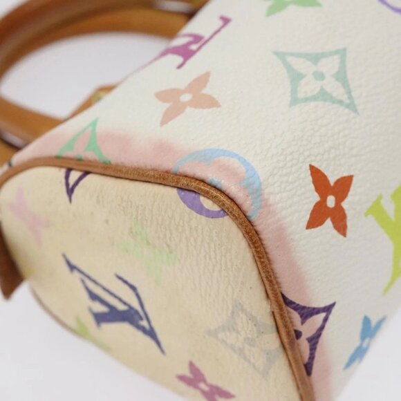 LOUIS VUITTON Monogram Multicolor Mini Speedy Hand Bag White M92645 Auth BA414AV - Picture 5 of 16